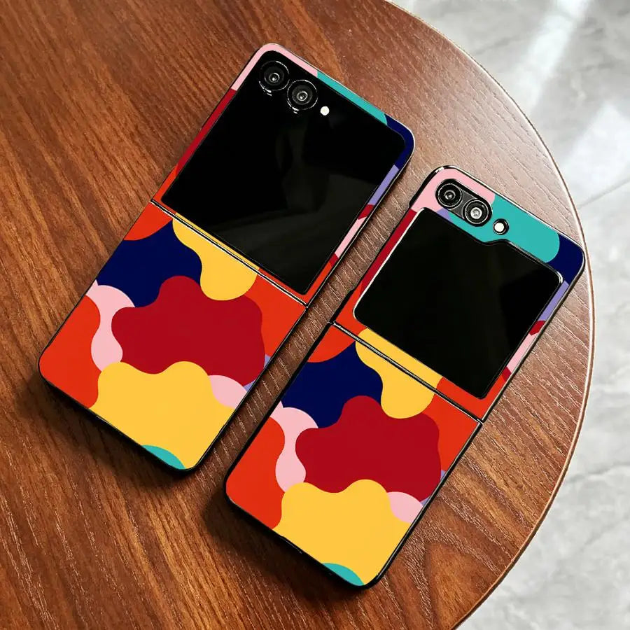 Phone Cover Case for Samsung Galaxy Z Fold 7 6 5 4 3 Z Flip 7 6 5 4 3 Colorful Texture Pattern