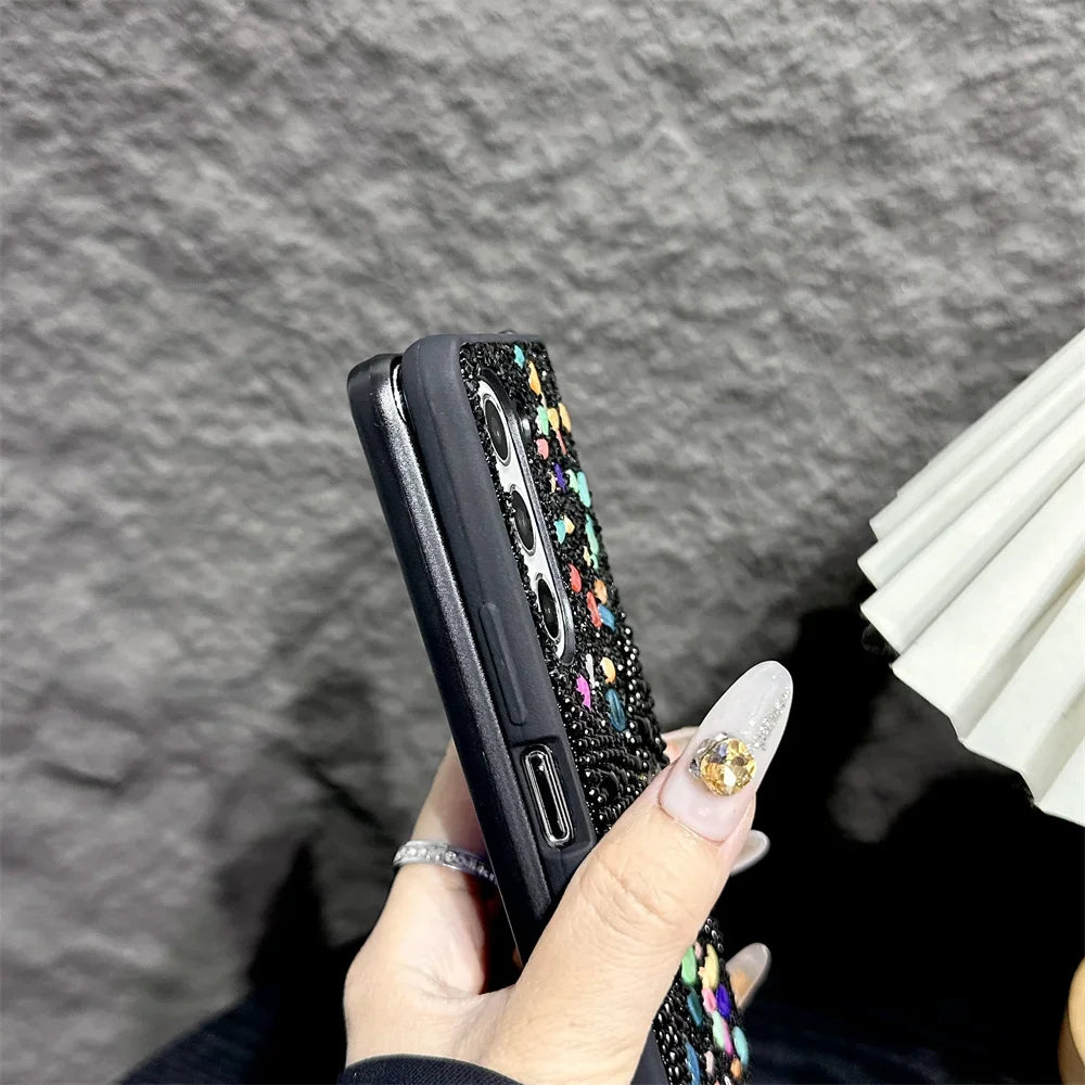 Brand New Unique Butterfly Colorful Jewelled Phone Case For Samsung Galaxy Z Fold 7 6 5 4 3 PC Hard Shell Protection Back Cover