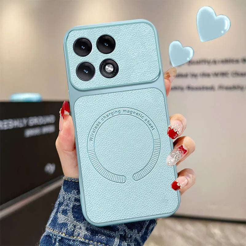 Vegan Leather Magnetic Case for Motorola Moto Edge 70 60 Fusion 60s Pro G05 E15 G15 Powe G17 Full Camera Shell for Magsafe Cover