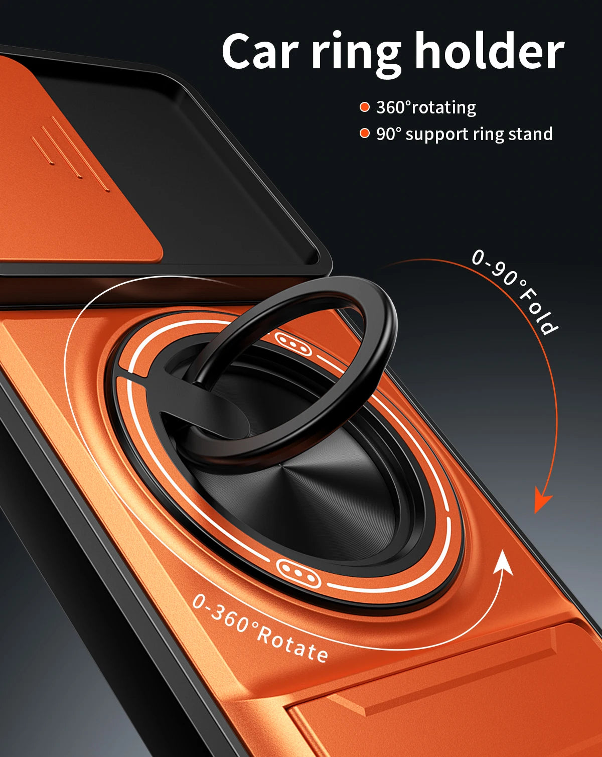 360 Rotating Magnetic Ring Holder Phone Case For Motorola G86 G56 G35 G64 G34 G84 G55 G53 Lens Slide Camera kickstand Cover