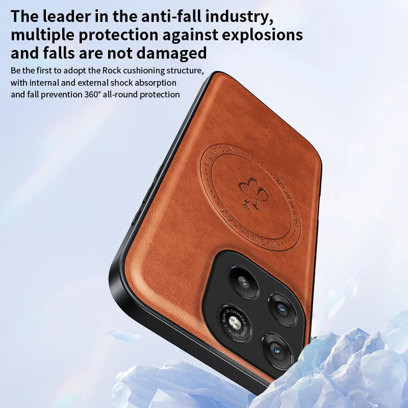 PU Leather Case for Magsafe Magnetic Wireless Charging Hard Kickstand Cover For Motolora Edge 70 G67 Power G56 G57 G86 60 50