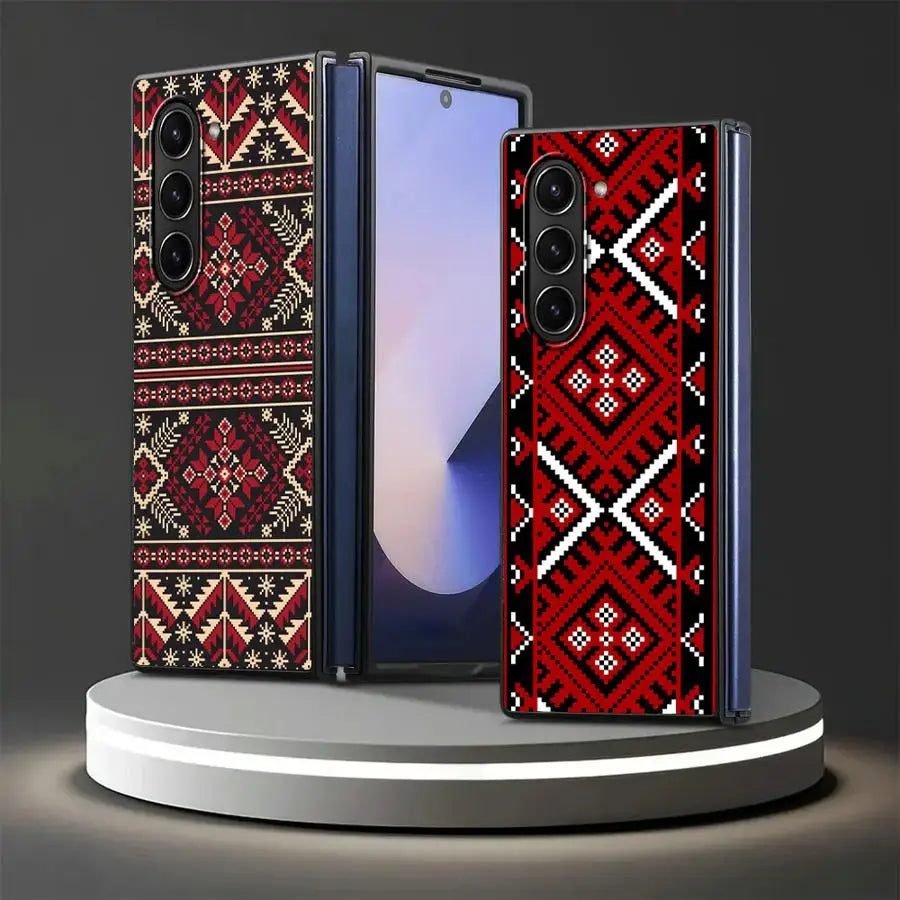 Artistic Pattern Back Phone Cover Case for Samsung Galaxy ZFold6 ZFold4 Z Fold 7 6 5 4 3 ZFold5 ZFold3 ZFold7