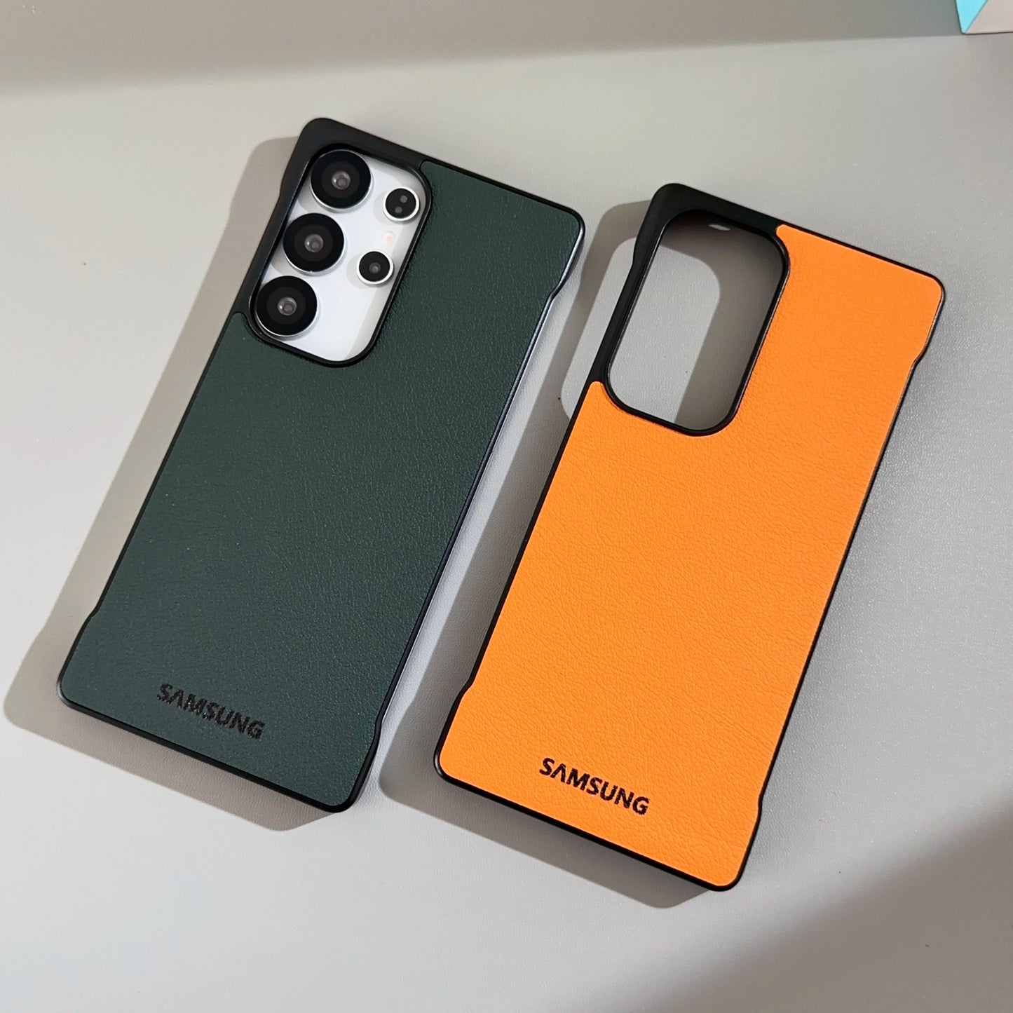 Ultra Thin Leather Texture Frameless Phone Case Samsung Galaxy S26 S25 Plus S24 Ultra Plus S25 Edge Luxury Shockproof Back Cover