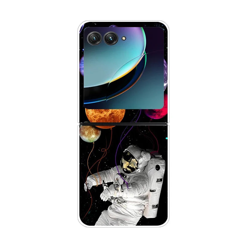 For Motorola Razr 40 Ultra Phone Case Flower Painted Clear Plastic PC Hard Back Cover For Moto Razr 40 Ultra Case 40Ultra 6.9"