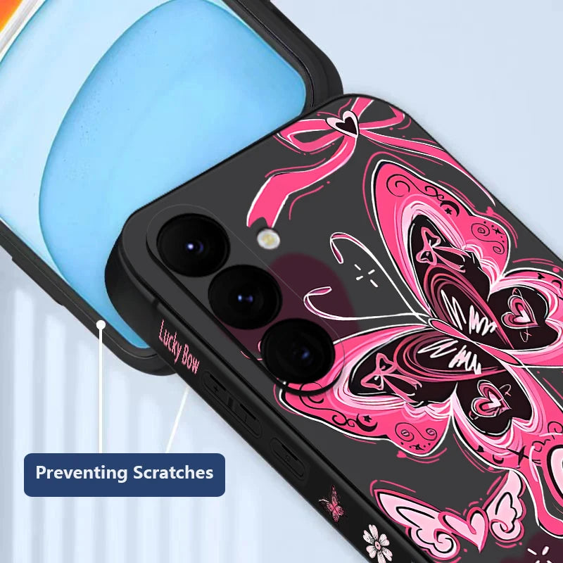 Cool Girl Butterfly Case For Samsung Galaxy S25 Edge S24 Ultra S23 S22 Plus S21 FE A15 A35 A55 A16 A54 A36 A56 A17 5G Capa Funda