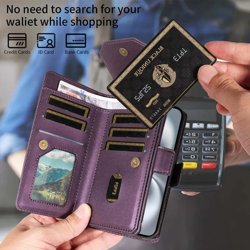 Wallet Flip Multi-Card Case For Motorola Moto Edge 40 Neo 50 Pro 60 70 Fusion G04 G04S G05 E14 E15 X70 Air S50 X50 Ultra Cover