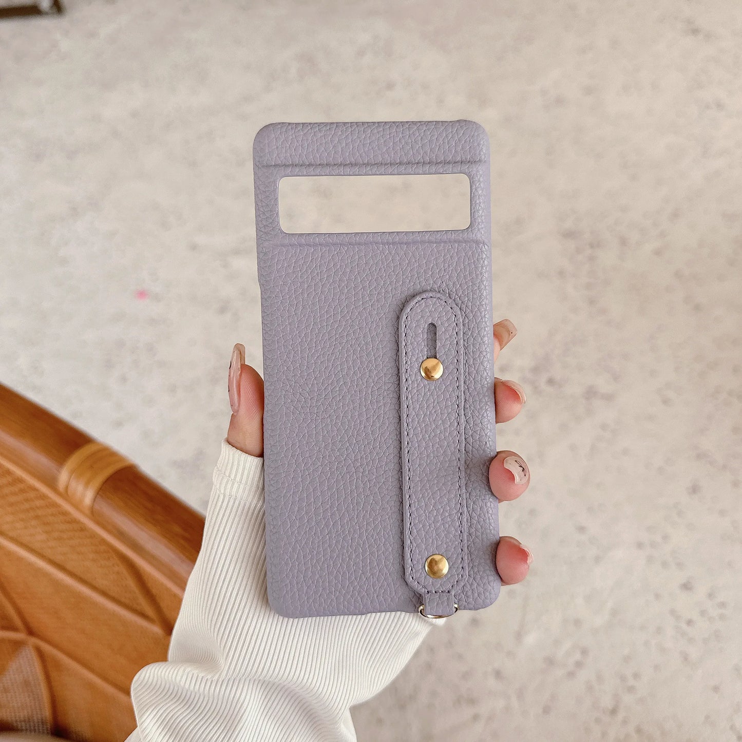 Leather Litchi Wrist Strap Holder Phone Case For Google Pixel 9 8 7 6 Pro Pixel 8A 7A 6A 9 XL Colorful Finger Ring Buckle Cover