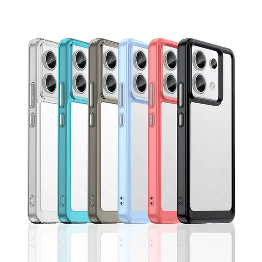 For Redmi Note 13 Pro 5G Case For Redmi Note 13 Pro 5G Cover 6.67 inch Colorful Soft Edge Silicone Transparent Bumper