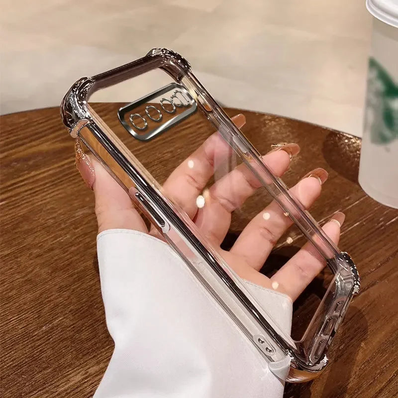For Google Pixel 10 Pro XL 9A Lens Protection Plating Transparent Silicone Airbag Shockproof Cover Bumper For Pixel 9 Pro XL