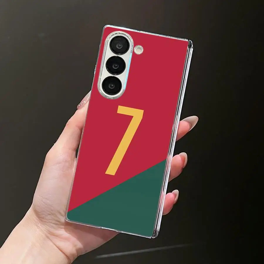 Football Star Digital Art Hard Phone Cover Case for Samsung Galaxy ZFold7 ZFold3 Z Fold 7 6 5 4 3 ZFold5 ZFold6 ZFold4