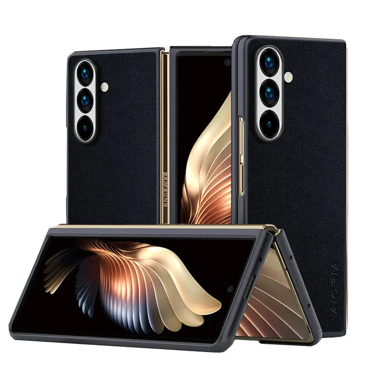 Case for Samsung Galaxy Z Fold 7 Fold6 Fold 5 Fold 4 Fold 3 5G 4G Leather Master Hard Textile Fashion Phone Cover Coqua for Case
