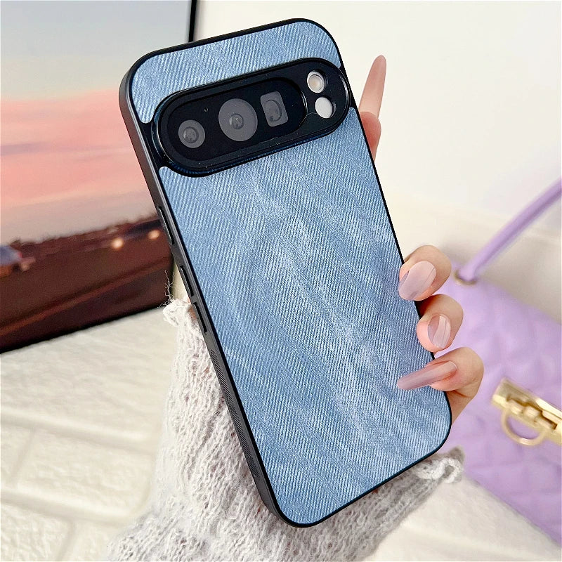Luxury Magnetic Denim Case For Google Pixel 10 9a 9 ProXL 8 8a 7 7a 6 6a Pro 5G Lens Protection For Magsafe Shockproof Cover