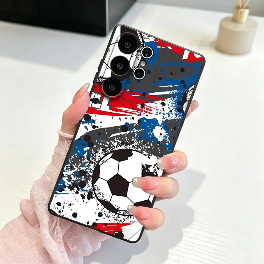 Soccer Graffiti Case for Samsung Galaxy S26 Ultra Note 20 8 9 10 S23 S25 Plus S26+ S24+ S20 S21 FE S10 S9 S25+ S24 Phone Cover