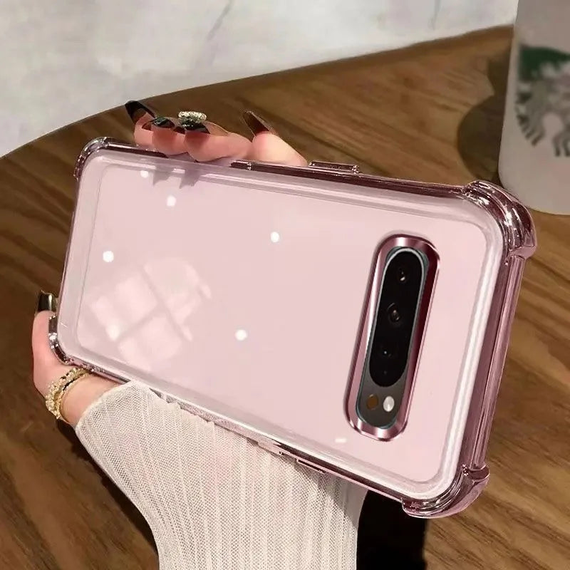 For Google Pixel 10 Pro XL 9A Lens Protection Plating Transparent Silicone Airbag Shockproof Cover Bumper For Pixel 9 Pro XL