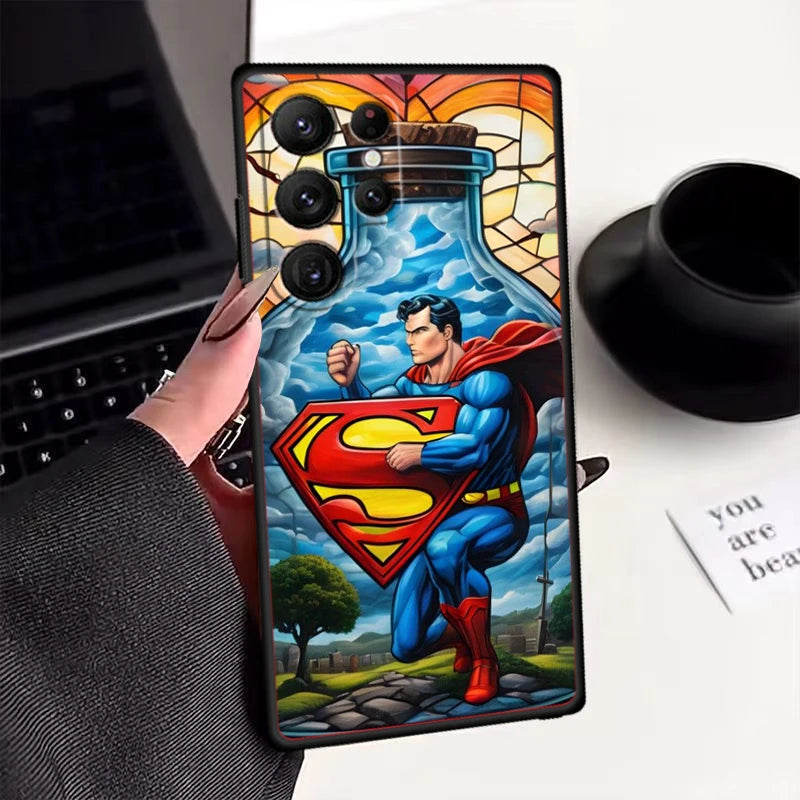 Luxury S-Supermans Comics Cool For Samsung Galaxy S24 S23 S22 S21 S20 FE S10 S10E Plus Ultra Pro Lite 5G Black Funda Phone Case