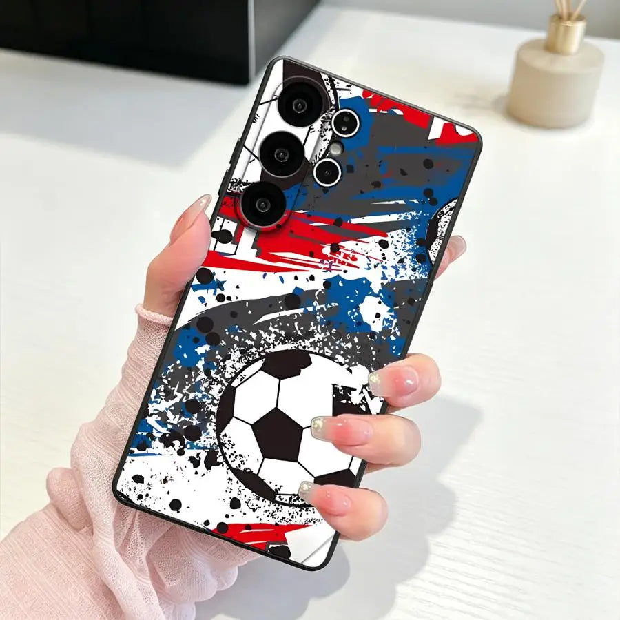 Soccer Graffiti Case for Samsung Galaxy S26 Ultra Note 20 8 9 10 S23 S25 Plus S26+ S24+ S20 S21 FE S10 S9 S25+ S24 Phone Cover