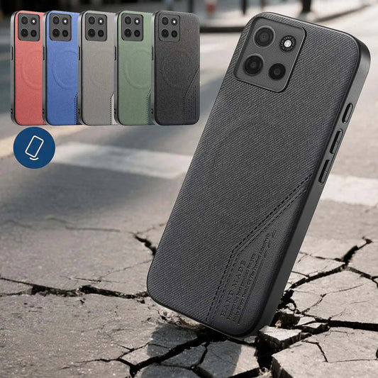 Luxury Fabric Leather Splicing Magnetic Case For Moto G05 G15 Power G06 G56 G86 G67 G77 Edge 70 Ultra 60 Neo Protective Cover