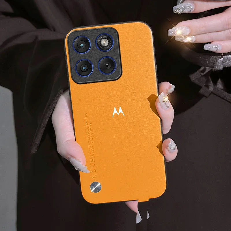 Luxury Plain PU Leather Phone Case for Moto Signature Edge 70 Pro Fusion + 60 50 Neo G87 G77 G67 G57 G47 G37 G17 G86 Power Cover