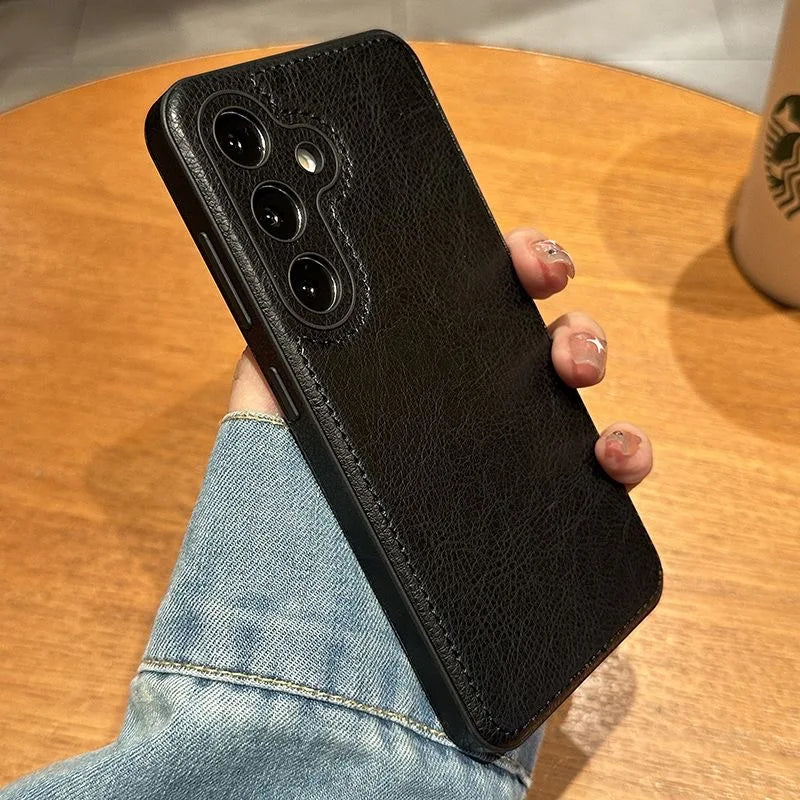 Soft Leather Phone Case for Samsung Galaxy S25 S24 S23 Ultra S22 Ultra Cases for Samsung Galaxy S24 Plus Shockproof Back Cover