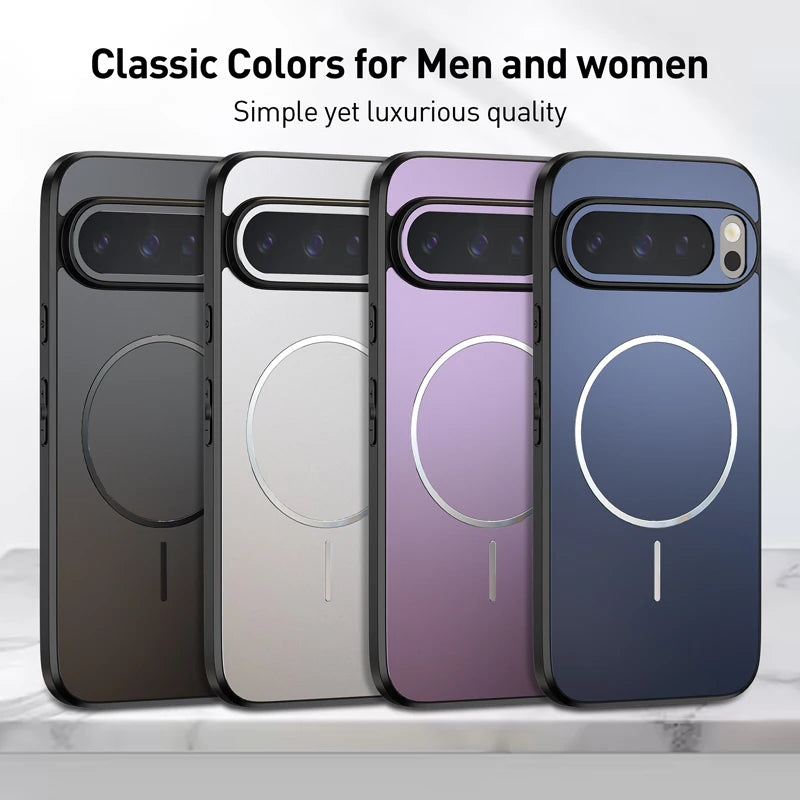 Luxury AG Slim Matte Magnetic for Magsafe Case For Google Pixel 10 9 8 7 Pro XL 9A 8A 10A Non-slip Wireless Charging Hard Cover