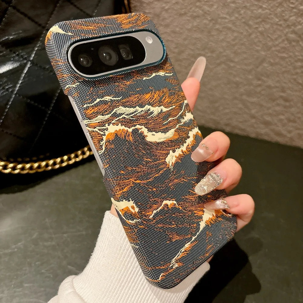 Luxury Kevlar Pattern Leather for Magsafe Wireless Charging Phone Case for Google Pixel 7 8 9 10 Pro XL 10A 9A Magnetic Cover