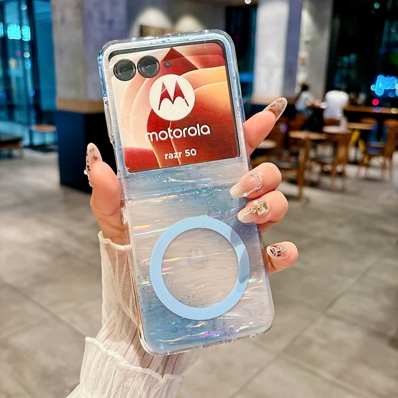 Case for Motorola Razr 60 Ultra 50 Razr+ 2024 Ultra 2025 Diamond Studded Glitter Magnetic Shell Pattern Mobile Phone Case Cover