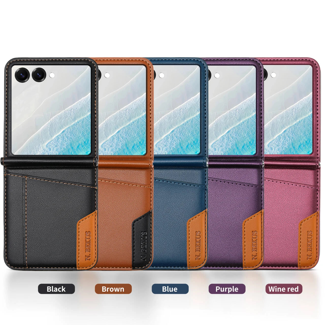 Business Leather Wallet Card Solt Case For Samsung Galaxy Z Flip 7 7fe 5G Flip 6 ZFlip 5 4 3 Flip7 Flip6 Magnetic Bag Skin Cover