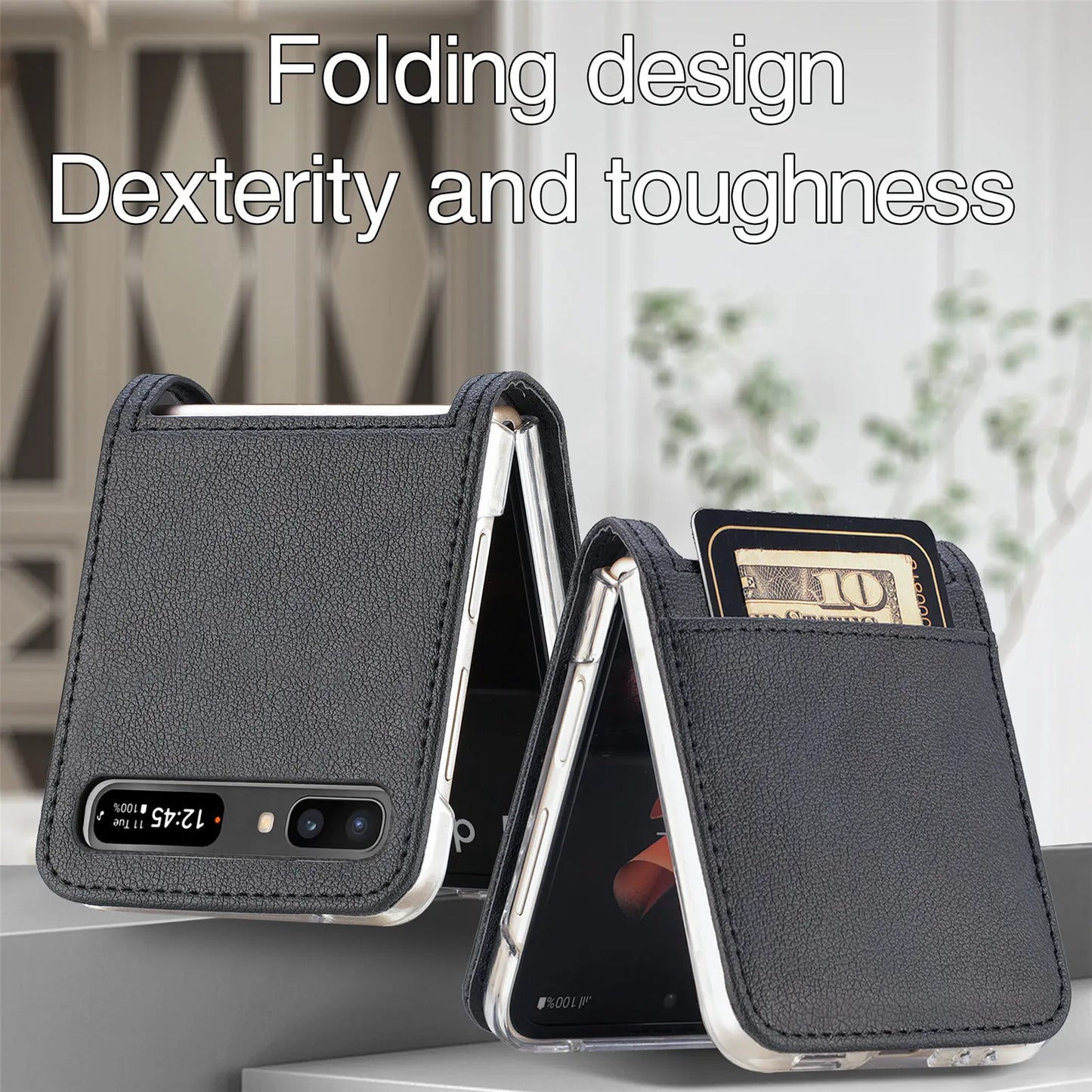 for Samsung Z Flip 7 2 6 5 4 3 flip7 Flip6 Flip5 Flip4 Leather Case for Samsung Galaxy Z Flip2 5G Flip 1 2 Card Slot Accessories