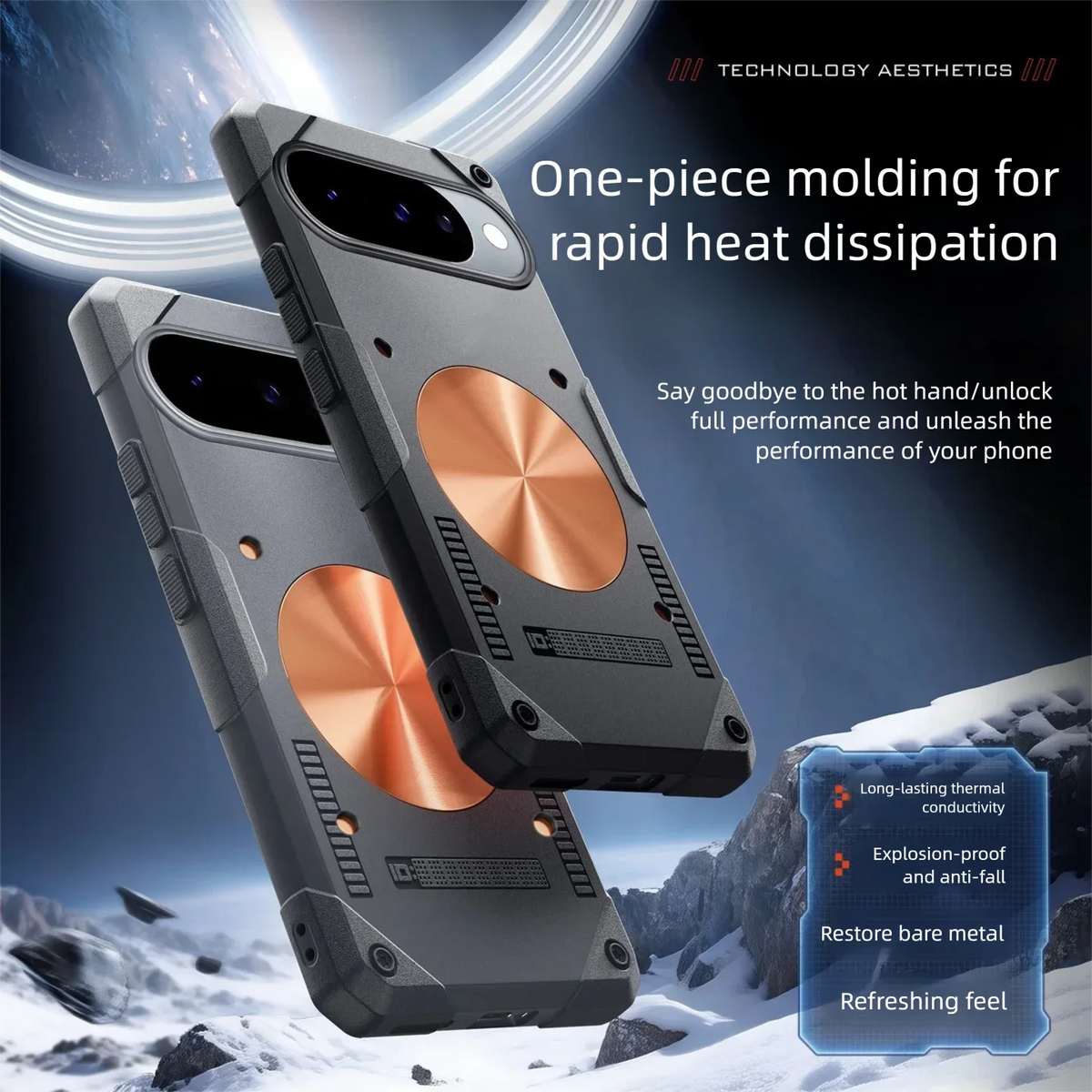 Gaming Dissipate Heat Case for Google Pixel 11 10 9 Pro XL 11 10 9 Pro Cover Magnetic Copper for Magnet Car Holder Soft Shell
