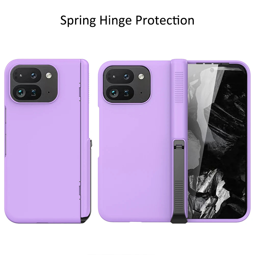 Spring Rotating Hinge Folding Matte Plastic Phone Case For Google Pixel 9 Pro Fold Matt Finish Shell