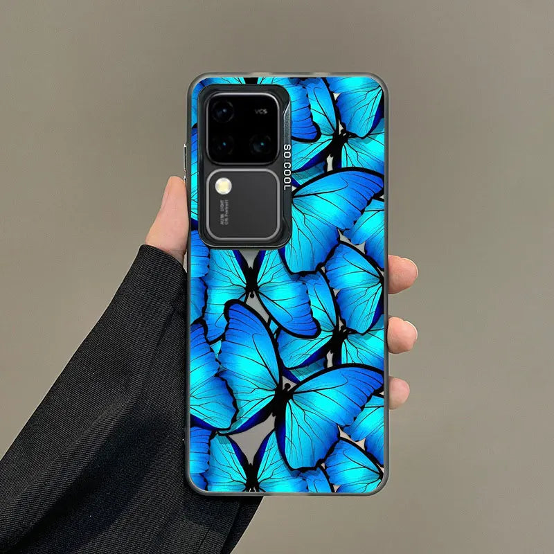 For Samsung Galaxy S25 S24 S23 S22 Ultra Plus S21 S23 S24 FE Laser Phone Case New Fashion Elegant Butterfly Shockproof Covers