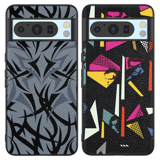 Back Cover Leather Case for Google Pixel 4 XL 4A 5 5A 5G 6 Pro 6A 7 Pro 7A 8 Pro 8A High Quality with Color Triangle Image Print