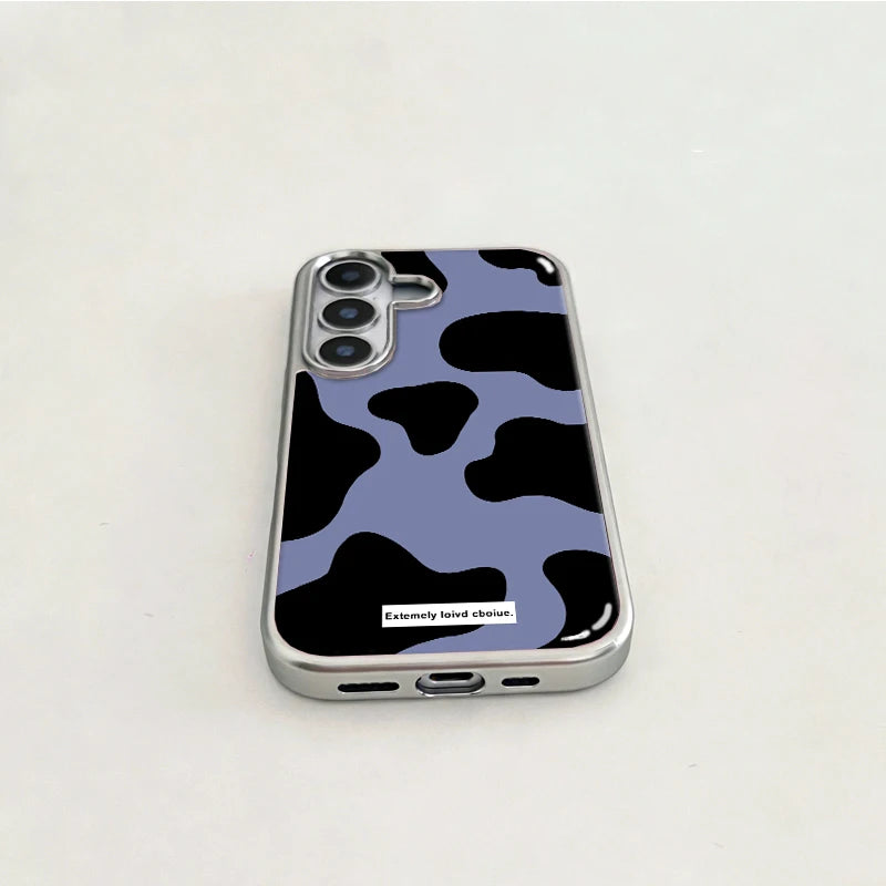 Retro Color Collision Pattern Electroplated Drip Glue Phone Case For Samsung Galaxy S23 S24 FE Plus Ultra S25 S26 EDGE Cover