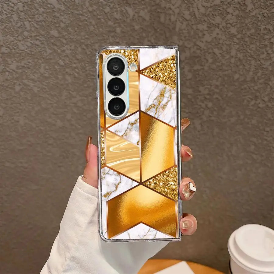Case for Samsung Galaxy ZFold6 ZFold3 ZFold4 ZFold5 Z Fold 7 6 5 4 3 ZFold7 Transparent Soft Phone Cover Marble
