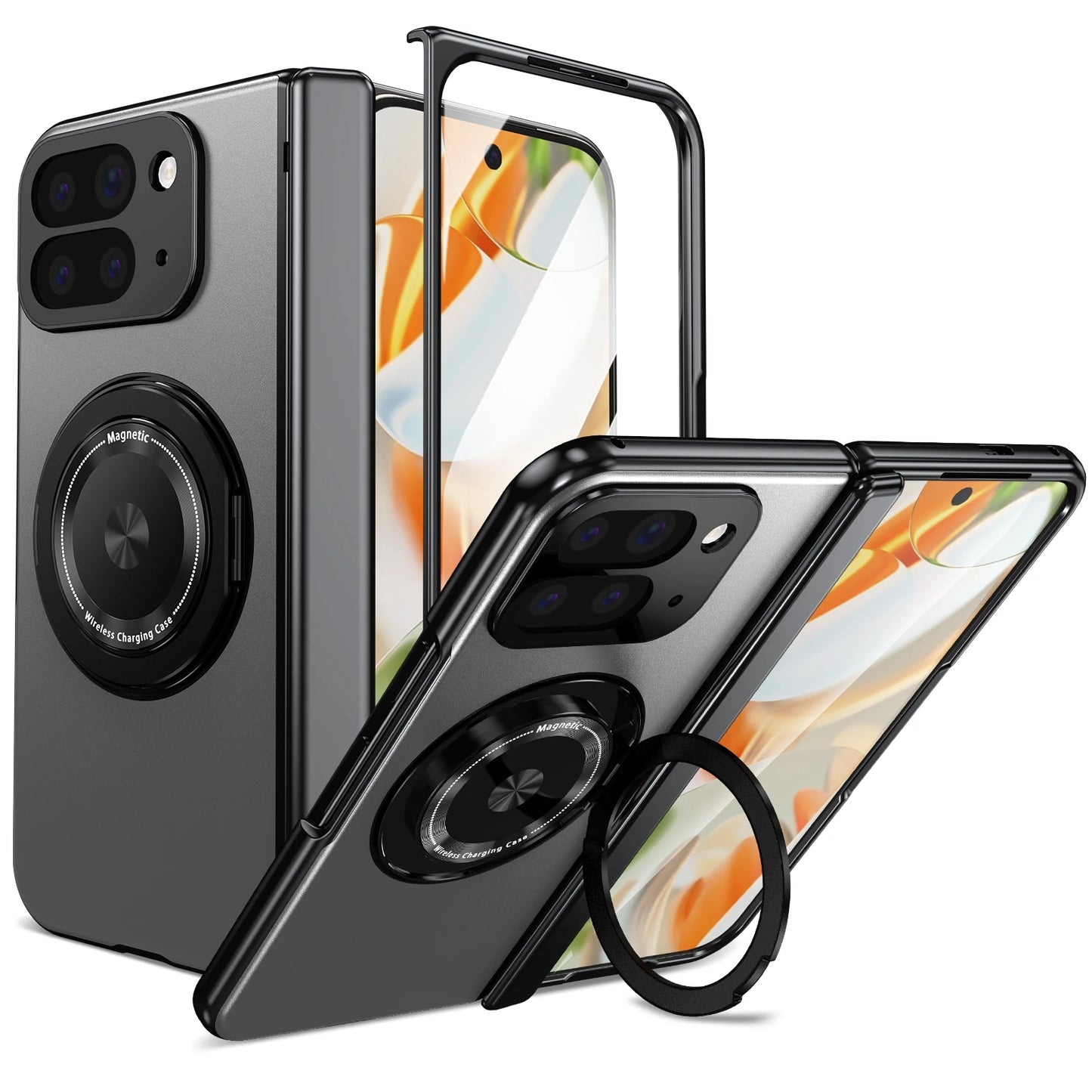 For Google Pixel 10 Pro Fold Case Luxury Armor Sanhelian Protective Shell With Magnetic Cover Finger Protective Film Funda