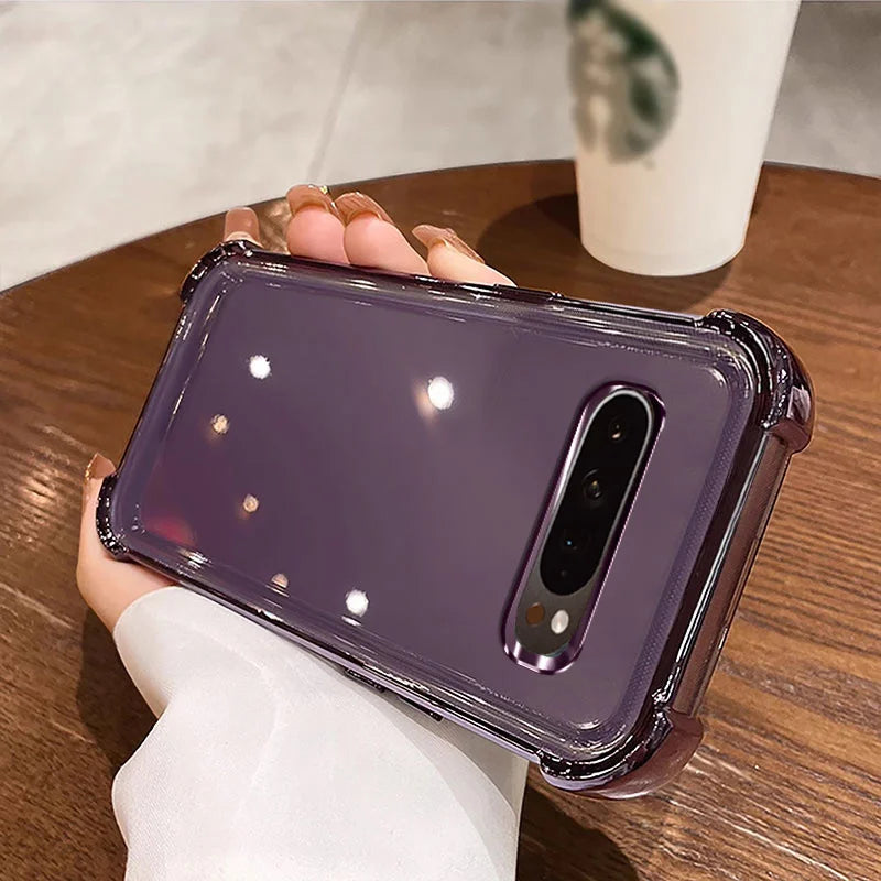 For Google Pixel 10 Pro XL 9A Lens Protection Plating Transparent Silicone Airbag Shockproof Cover Bumper For Pixel 9 Pro XL