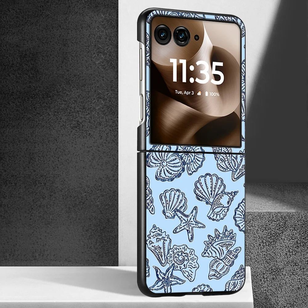 Phone Cover Phone Case for Motorola Razr 70 Razr Fold 50 60 Ultra 50/60 70 Plus Seashell Conch Art