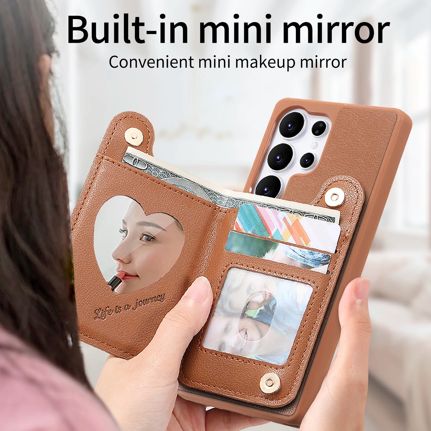 Wallet Card Slot Flip Leather Phone Case for Samsung Galaxy S25 Edge Ultra S24 Plus Cover A56 A55 A54 A36 A35 A06 A15 A16 A25 5G