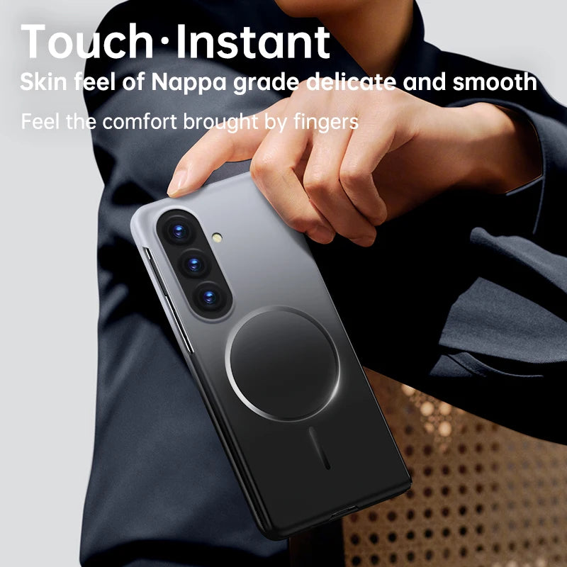 For Samsung Galaxy Z Fold 7 6 5 Gradient Magnetic Phone Case For Magsafe Wireless Charging Shockproof Folding Matte Back Cover