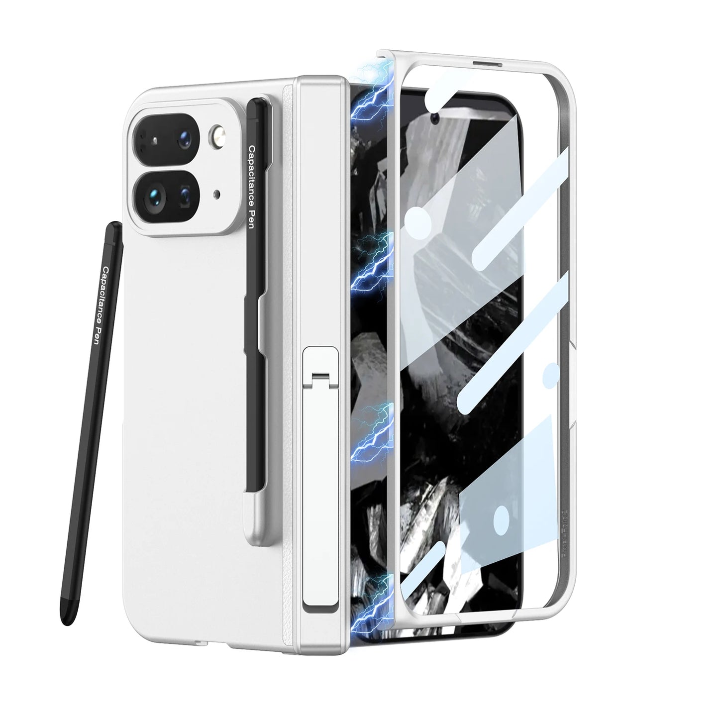 With Touch Pen Screen Protector Bracket Magnetic Hinge Protection Hard PC Cover For Google Pixel 9 10 Pro Fold Case