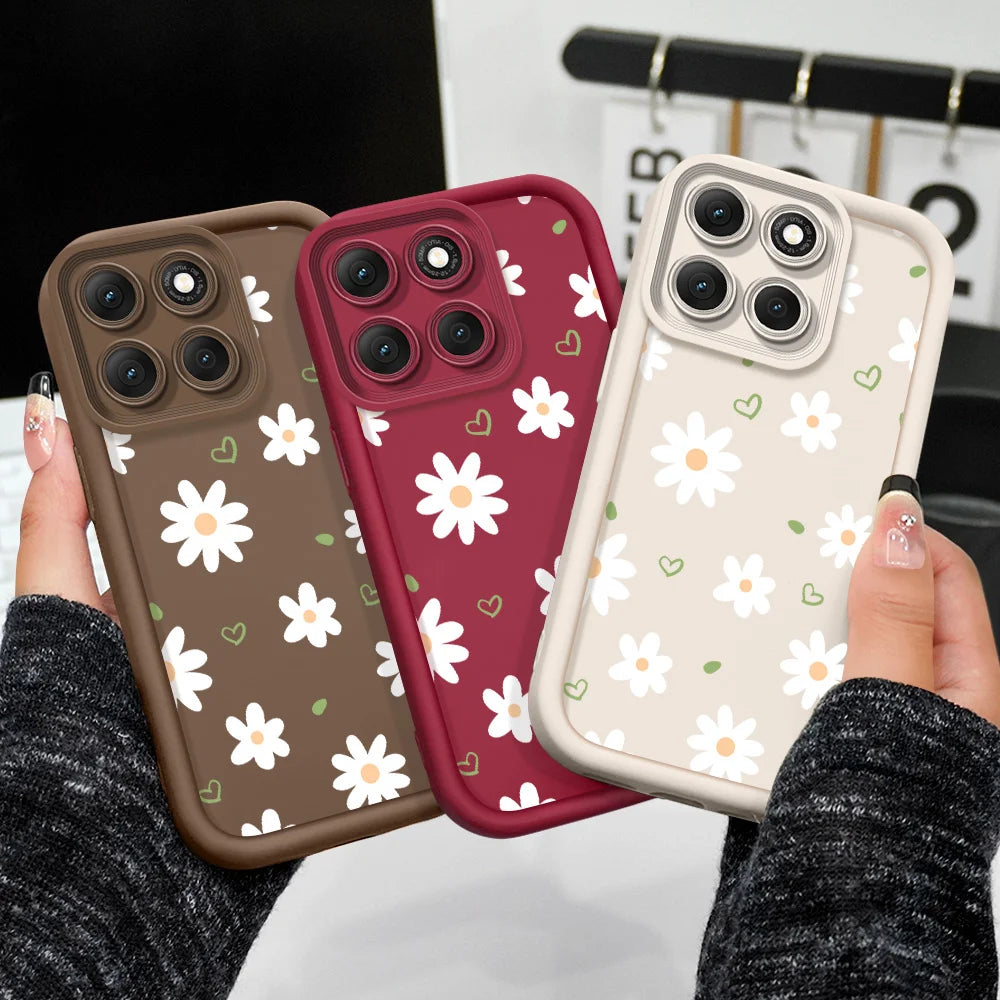 Floating Daisies Phone Case For Motorola G86 G85 G84 G75 G60 G56 G54 G53 G52 G35 G34 G32 G30 G24 G22 G15 4G 5G Staircase Soft Co