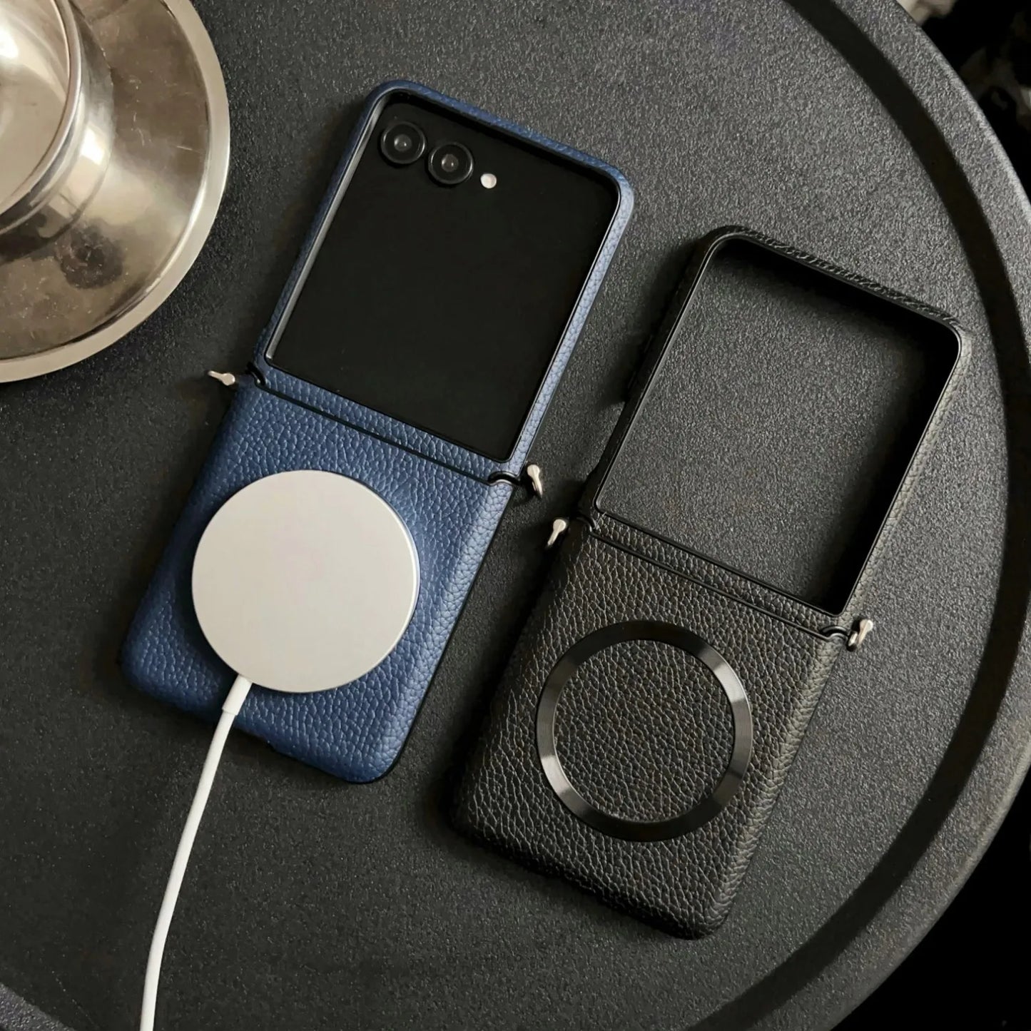 For MagSafe Magnetic Wireless Charging Litchi Texture PU Leather Case For Motorola Moto Razr 60 50 Ultra Plus 2024 Mobile Cover