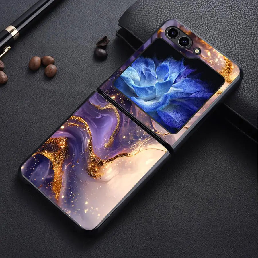 Marble Case for Samsung Galaxy Z Flip 7 6 5 4 3 Flip3 Flip5 Flip7 FE Flip4 Flip6 Back Phone Cover Funda