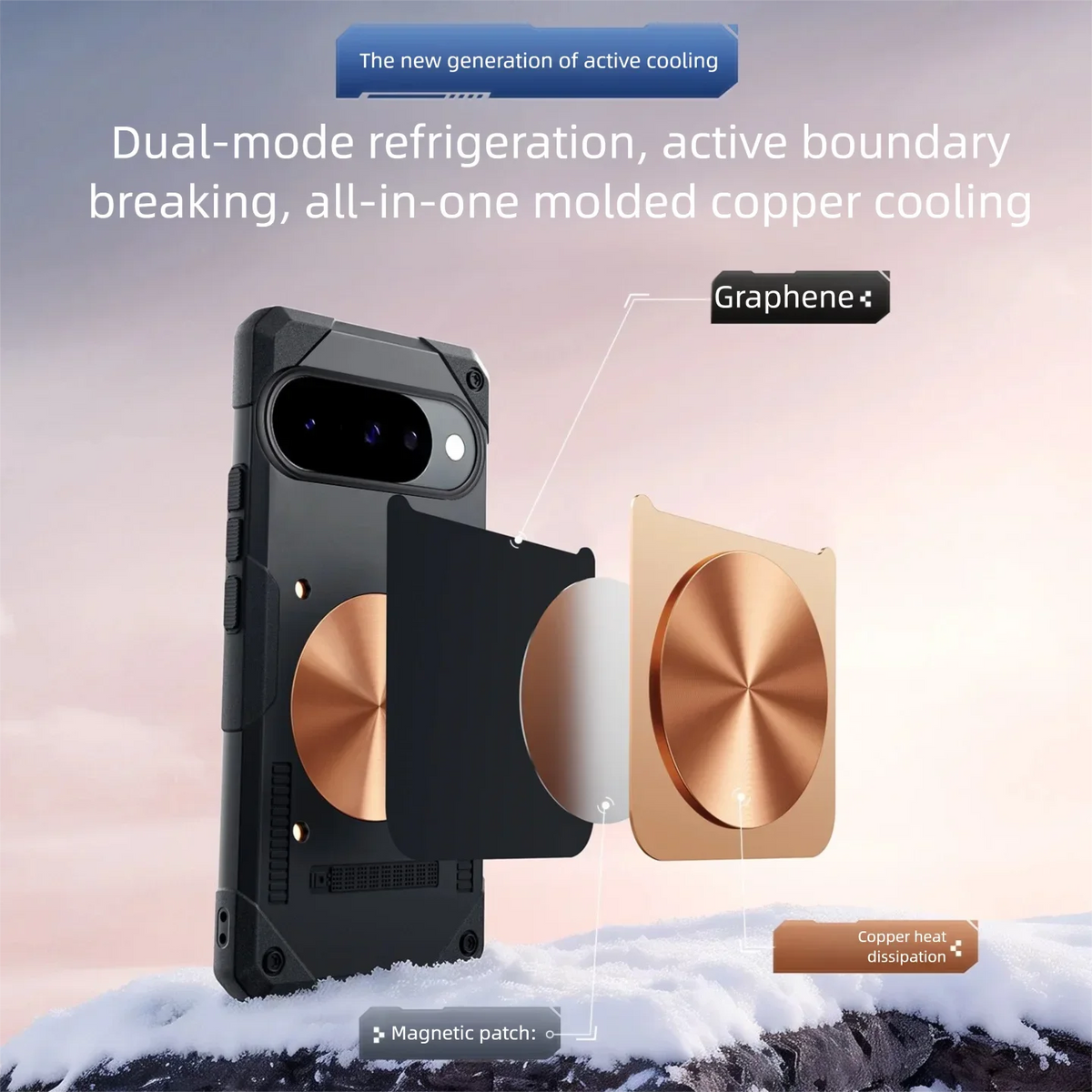 Gaming Dissipate Heat Case for Google Pixel 11 10 9 Pro XL 11 10 9 Pro Cover Magnetic Copper for Magnet Car Holder Soft Shell