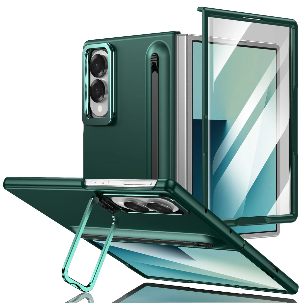 Alloy Camera Frame Stand With touch pen Screen Protector Case For Samsung Z Fold 8 7 6 5 4 8 Ultra Shockproof 360 Protection
