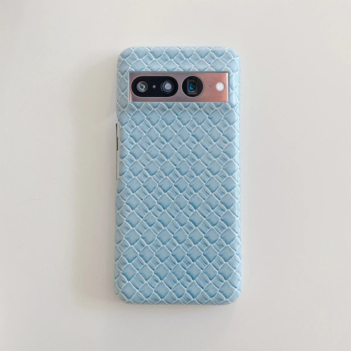 Luxury Leather Phone Case For Google Pixel 8 7 6 Pro 7a 6a 4a 5 4 XL Simple Fashion Woven Plaid Pattern Cover