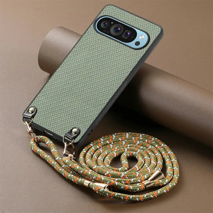 Luxury Case For Google Pixel 11 Pro XL 5G Crossbody Strap Armor Leather Back Etui Pixel 11 Pro Shockproof Funda