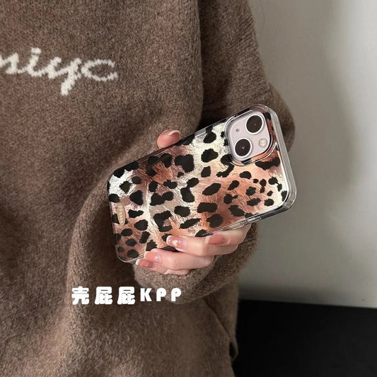 For Motorola Moto Edge 60 50 Fusion E15 G53 G13 G84 G34 G54 G24 G04S G75 Fashion Leopard Dazzle Lustre Lining Hard Phone Case