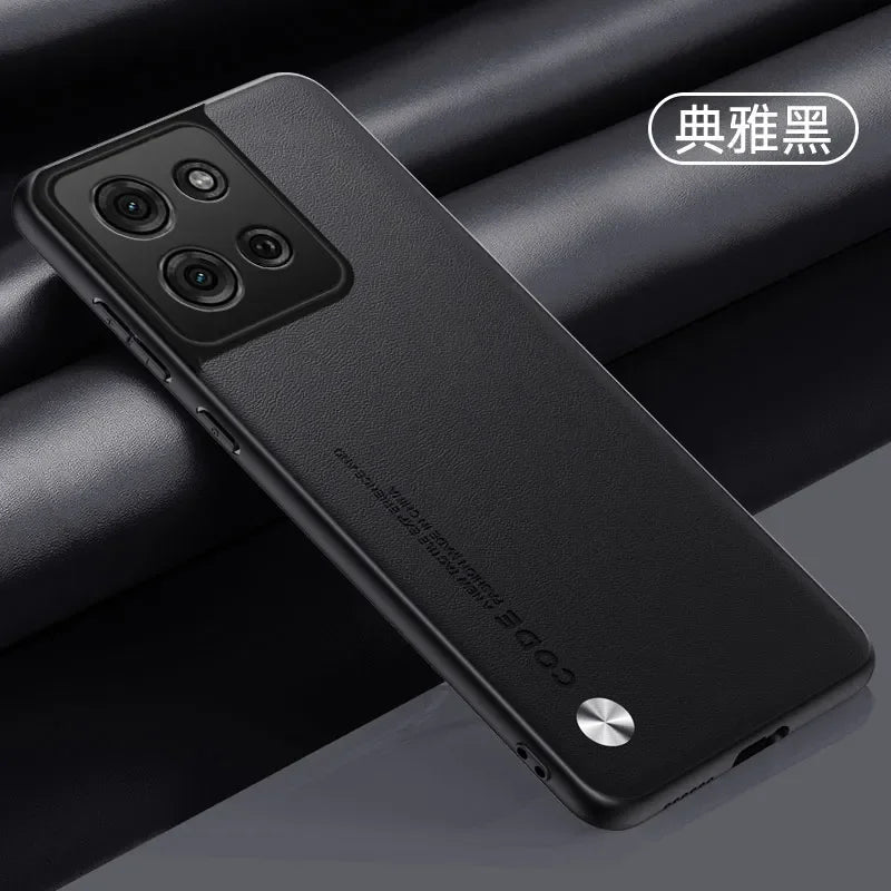 Plain PU Leather Case for Motorola Moto G75 G55 G35 G85 Edge 50 Fusion 40 Neo Silicone Matte Bumper Soft Frame Shockproof Cover