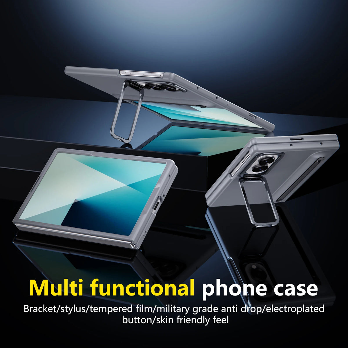 Alloy Camera Frame Stand With touch pen Screen Protector Case For Samsung Z Fold 8 7 6 5 4 8 Ultra Shockproof 360 Protection